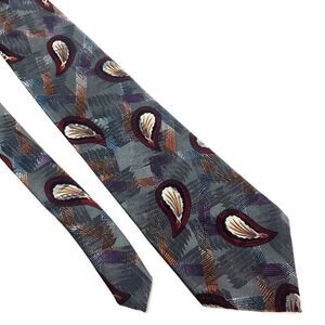 Mark‎ Alexander Textured Silk Tie Green Floral Short Wide